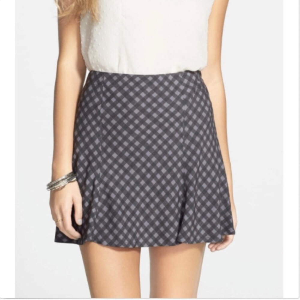 BP Plaid Flares Skirt